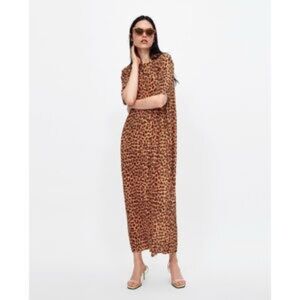 Zara Brown and Black Sleeveless Maxi Dress